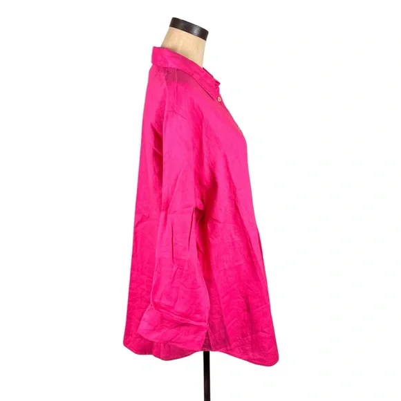 Soft Surroundings Outer Banks Linen Big Shirt Pink Flambé‎ 
SZ L - Picture 5 of 8